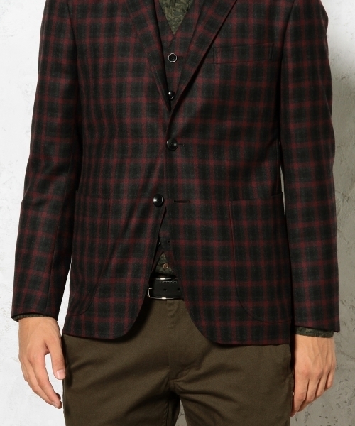 green label relaxing（グリーンレーベルリラクシング）の「□WOOL DK/TTN/CHK BLZR ジャケット ◆（テーラードジャケット・メンズ・ダークグレー/ネイビー・MEDIUM/SMALL/X-SMALL/X-LARGE/LARGE）」の13枚目の写真