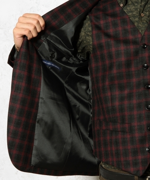 green label relaxing（グリーンレーベルリラクシング）の「□WOOL DK/TTN/CHK BLZR ジャケット ◆（テーラードジャケット・メンズ・ダークグレー/ネイビー・MEDIUM/SMALL/X-SMALL/X-LARGE/LARGE）」の5枚目の写真