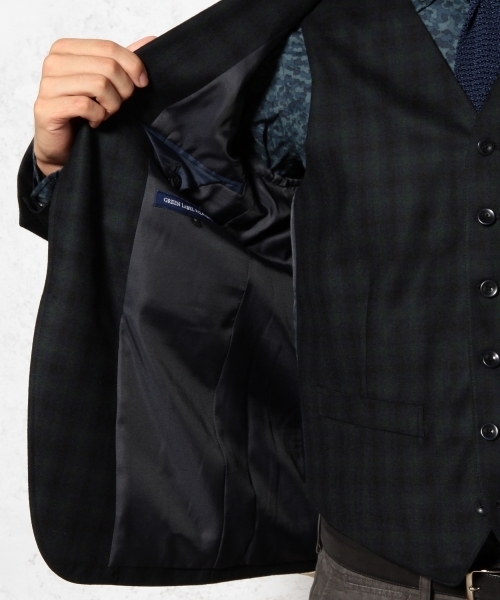 green label relaxing（グリーンレーベルリラクシング）の「□WOOL DK/TTN/CHK BLZR ジャケット ◆（テーラードジャケット・メンズ・ダークグレー/ネイビー・MEDIUM/SMALL/X-SMALL/X-LARGE/LARGE）」の8枚目の写真
