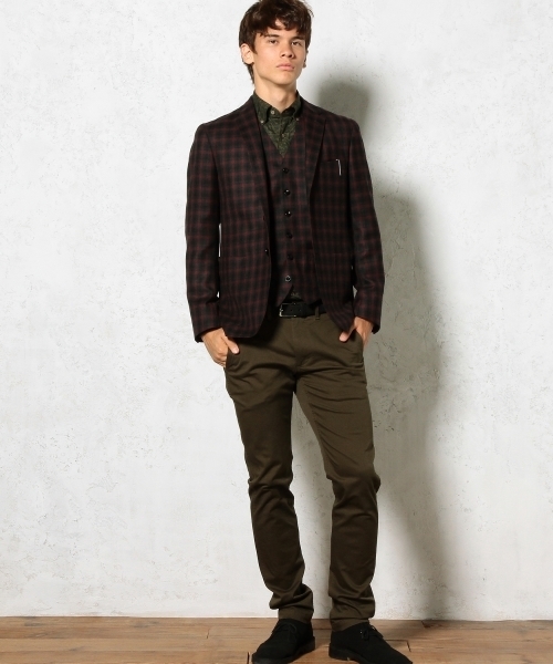 green label relaxing（グリーンレーベルリラクシング）の「□WOOL DK/TTN/CHK BLZR ジャケット ◆（テーラードジャケット・メンズ・ダークグレー/ネイビー・MEDIUM/SMALL/X-SMALL/X-LARGE/LARGE）」の6枚目の写真