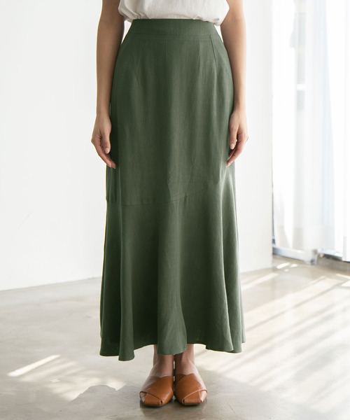 rectangle（レクタングル）の「リネン混イレヘムスカート（スカート・レディース・ブラウン/カーキ/ライム・FREE）」の14枚目の写真