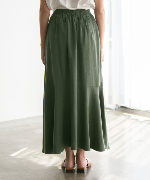 rectangle（レクタングル）の「リネン混イレヘムスカート（スカート・レディース・ブラウン/カーキ/ライム・FREE）」の15枚目の写真