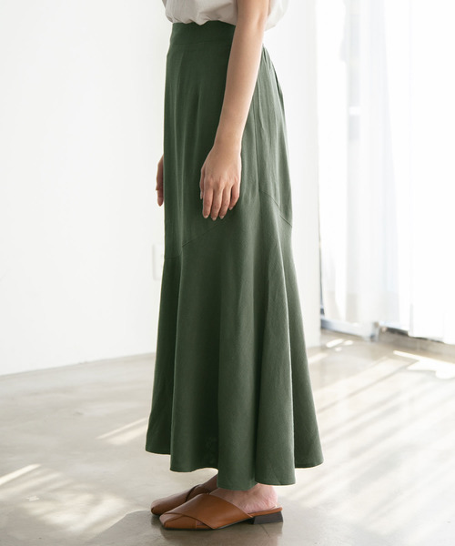 rectangle（レクタングル）の「リネン混イレヘムスカート（スカート・レディース・ブラウン/カーキ/ライム・FREE）」の16枚目の写真