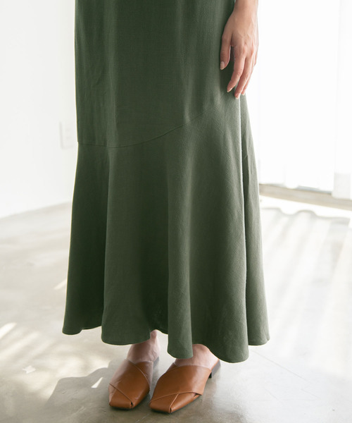 rectangle（レクタングル）の「リネン混イレヘムスカート（スカート・レディース・ブラウン/カーキ/ライム・FREE）」の19枚目の写真