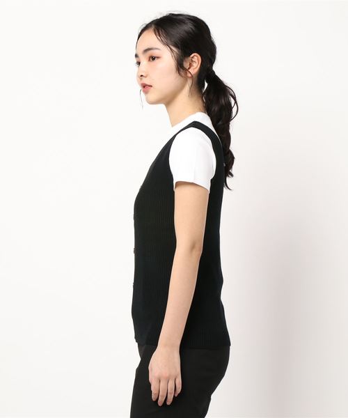 KOBE LETTUCE（コウベレタス）の「センターボタンリブニットトップス（ニット/セーター・レディース・マスタード/ブラック/オフホワイト/ベージュ・FREE）」の14枚目の写真