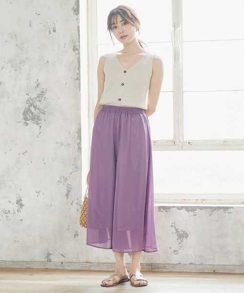 KOBE LETTUCE（コウベレタス）の「センターボタンリブニットトップス（ニット/セーター・レディース・マスタード/ブラック/オフホワイト/ベージュ・FREE）」の9枚目の写真