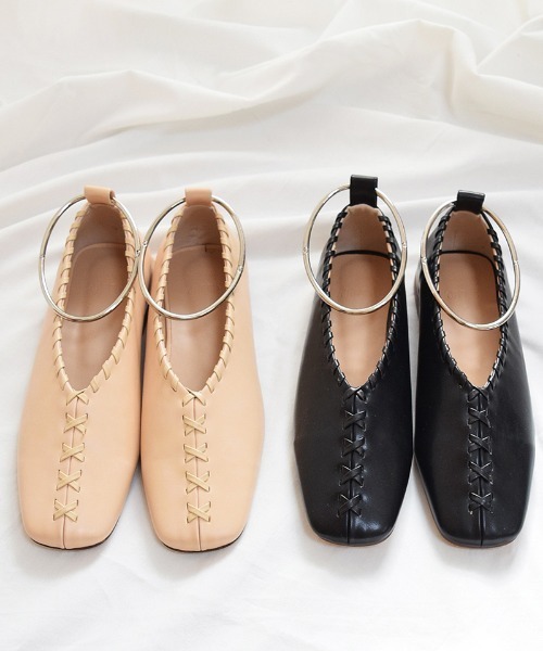 Marient（マリエント）の「リングレースアップフラットシューズ/パンプス（パンプス・レディース・ベージュ/ブラック・23.5cm/24.0cm/24.5cm/23.0cm）」の10枚目の写真