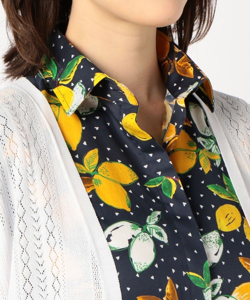 NARACAMICIE（ナラカミーチェ）の「ＭＩＸアイレット柄ロングカーディガン（カーディガン/ボレロ・レディース・ホワイト/ネイビー・MEDIUM）」の8枚目の写真