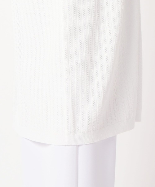 NARACAMICIE（ナラカミーチェ）の「ＭＩＸアイレット柄ロングカーディガン（カーディガン/ボレロ・レディース・ホワイト/ネイビー・MEDIUM）」の3枚目の写真