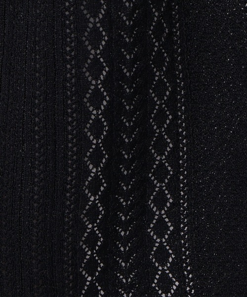 NARACAMICIE（ナラカミーチェ）の「ＭＩＸアイレット柄ロングカーディガン（カーディガン/ボレロ・レディース・ホワイト/ネイビー・MEDIUM）」の6枚目の写真