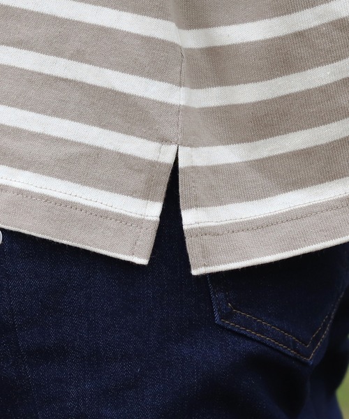 PairPair（ペアペア）の「ロールアップボーダーT（Tシャツ/カットソー・レディース・ライトベージュ/モカ/ベージュ・FREE）」の15枚目の写真