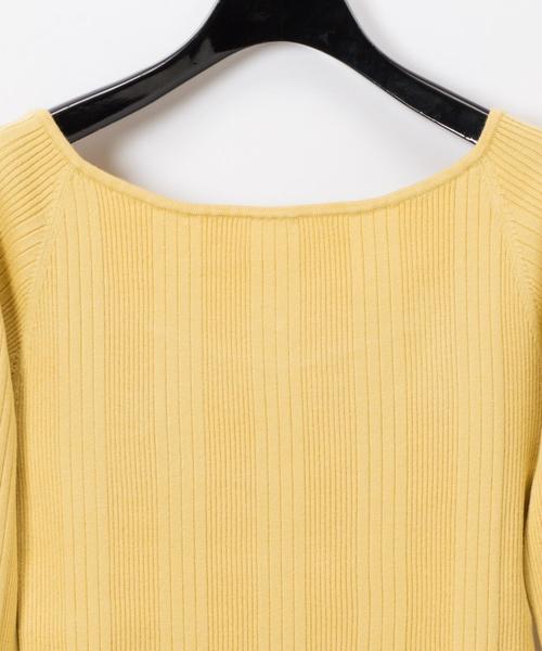 Diagram(ダイアグラム)の「レースアップリブニットTOP(ニット/セーター・レディース・イエロー/ベージュ/サックスブルー・36)」の11枚目の写真