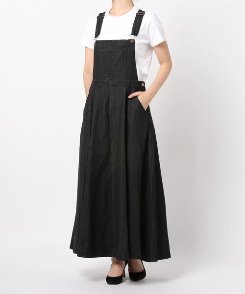 KOBE LETTUCE（コウベレタス）の「2wayジャンパースカート（ジャンパースカート・レディース・ホワイト系その他/ブラック系その他/ホワイト系その他2/カーキ/グリーン系その他/ブラック系その他2/ブルー系その他/ブルー系その他2/ブラック系その他3/ブラック系その他4・1/2）」の4枚目の写真