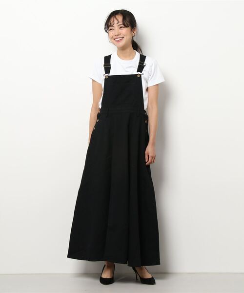 KOBE LETTUCE（コウベレタス）の「2wayジャンパースカート（ジャンパースカート・レディース・ホワイト系その他/ブラック系その他/ホワイト系その他2/カーキ/グリーン系その他/ブラック系その他2/ブルー系その他/ブルー系その他2/ブラック系その他3/ブラック系その他4・1/2）」の6枚目の写真