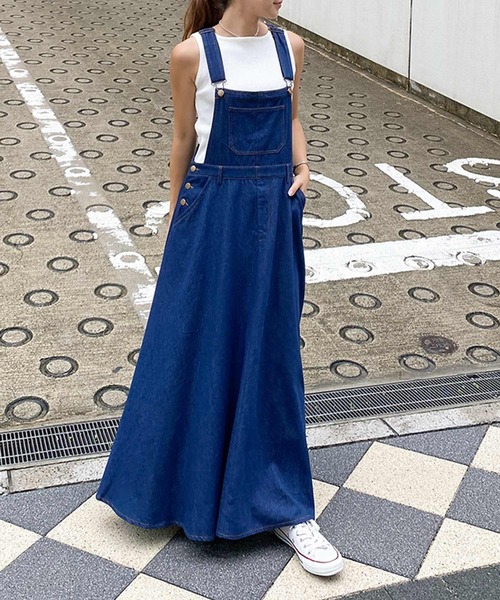 KOBE LETTUCE（コウベレタス）の「2wayジャンパースカート（ジャンパースカート・レディース・ホワイト系その他/ブラック系その他/ホワイト系その他2/カーキ/グリーン系その他/ブラック系その他2/ブルー系その他/ブルー系その他2/ブラック系その他3/ブラック系その他4・1/2）」の10枚目の写真