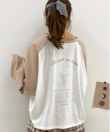apres jour | アイス屋さんのラグランTシャツ【ZOZOTOWN限定アイテム】【8AP】(Tシャツ/カットソー)