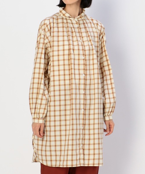 Desportes トップス Gallego Women シャツ ブラウス Gallego ウェーブカラー ロングシャツ ロングシャツ Gallego Desportes ギャレゴデスポート のファッション