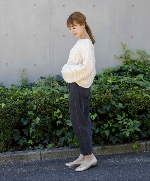 flower（フラワー）の「スイートバックニット（ニット/セーター・レディース・ダークブラウン/アイボリー・FREE）」の17枚目の写真