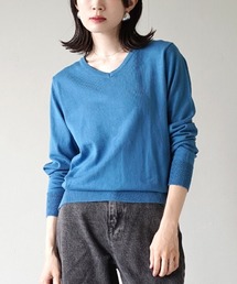 【ロングシーズン楽しめる、安心の綿100％】オーディナリー コットンニット セーター［Vネック］