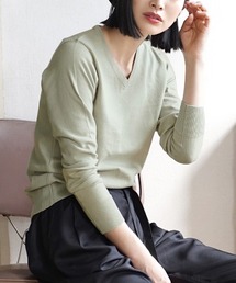 zootie（ズーティー）の「【ロングシーズン楽しめる、安心の綿100％】オーディナリー コットンニット セーター［Vネック］（ニット/セーター）」