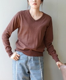 【ロングシーズン楽しめる、安心の綿100％】オーディナリー コットンニット セーター［Vネック］