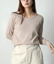 【ロングシーズン楽しめる、安心の綿100％】オーディナリー コットンニット セーター［Vネック］