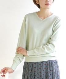 【ロングシーズン楽しめる、安心の綿100％】オーディナリー コットンニット セーター［Vネック］