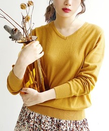【ロングシーズン楽しめる、安心の綿100％】オーディナリー コットンニット セーター［Vネック］