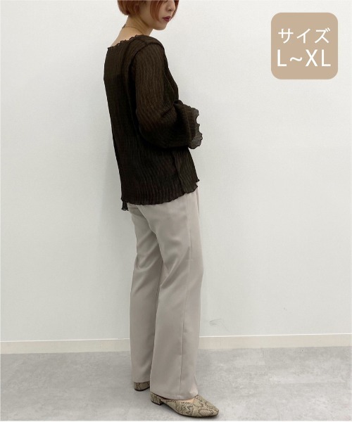 apres jour mignon(アプレジュールミニョン)の「【大きいサイズ】シア―メローTシャツインナーセット【ZOZOTOWN限定アイテム】(シャツ/ブラウス・レディース・その他/ダークブラウン/アイボリー/パープル・X-LARGE)」の17枚目の写真