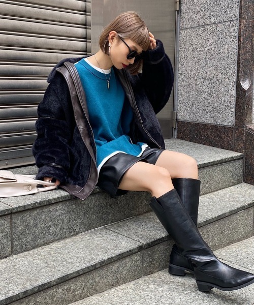 PAGEBOY（ページボーイ）の「フェイクレザーラップショートパンツ（その他パンツ・レディース・オフホワイト/ブラック・FREE）」の9枚目の写真