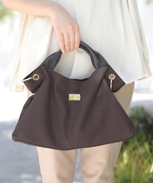 florist（フローリスト）の「本革2WAY/2SIZE撥水スクエアナイロンとレザーのプレート付きトートバッグ（トートバッグ）」