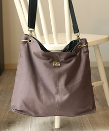 florist（フローリスト）の「本革2WAY/2SIZE撥水スクエアナイロンとレザーのプレート付きトートバッグ（トートバッグ）」