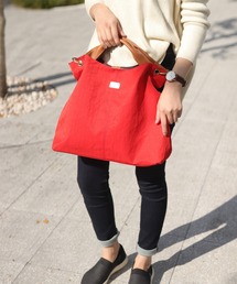 florist | 本革2WAY/2SIZE撥水スクエアナイロンとレザーのプレート付きトートバッグ(トートバッグ)