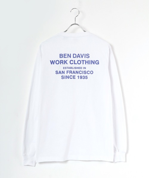 BEN DAVIS（ベンデイビス）の「BEN DAVIS/ベンデイビス ワンポイント ミニゴリラ刺繍 バックプリント ロングスリーブTシャツ（Tシャツ/カットソー・メンズ・ホワイト/ブラック/ベージュ/ダークグリーン・S/M/L/XL）」の10枚目の写真