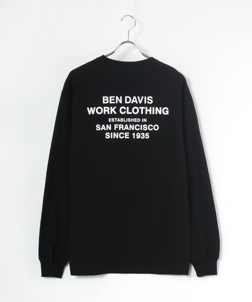 BEN DAVIS（ベンデイビス）の「BEN DAVIS/ベンデイビス ワンポイント ミニゴリラ刺繍 バックプリント ロングスリーブTシャツ（Tシャツ/カットソー・メンズ・ホワイト/ブラック/ベージュ/ダークグリーン・S/M/L/XL）」の12枚目の写真