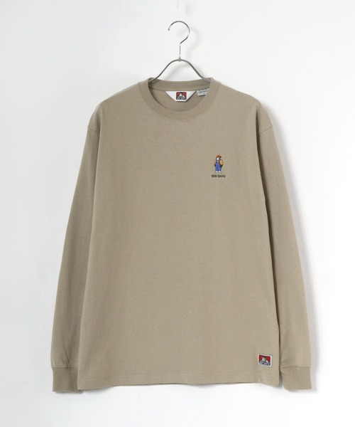 BEN DAVIS（ベンデイビス）の「BEN DAVIS/ベンデイビス ワンポイント ミニゴリラ刺繍 バックプリント ロングスリーブTシャツ（Tシャツ/カットソー・メンズ・ホワイト/ブラック/ベージュ/ダークグリーン・S/M/L/XL）」の13枚目の写真