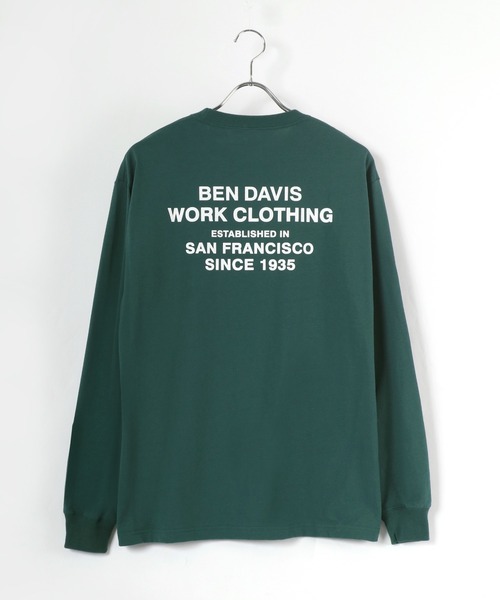 BEN DAVIS（ベンデイビス）の「BEN DAVIS/ベンデイビス ワンポイント ミニゴリラ刺繍 バックプリント ロングスリーブTシャツ（Tシャツ/カットソー・メンズ・ホワイト/ブラック/ベージュ/ダークグリーン・S/M/L/XL）」の16枚目の写真