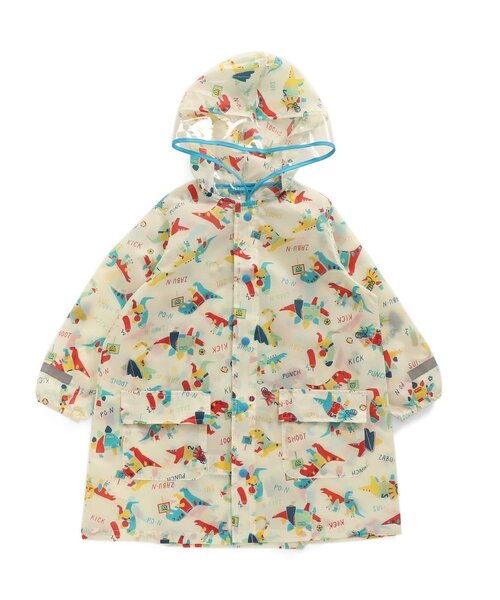 BREEZE（ブリーズ）の「■4色3柄ランドコート（レインコート/ポンチョ・キッズ・ネイビー/グレー/ピンク/アイボリー・100/110/120/130）」の2枚目の写真