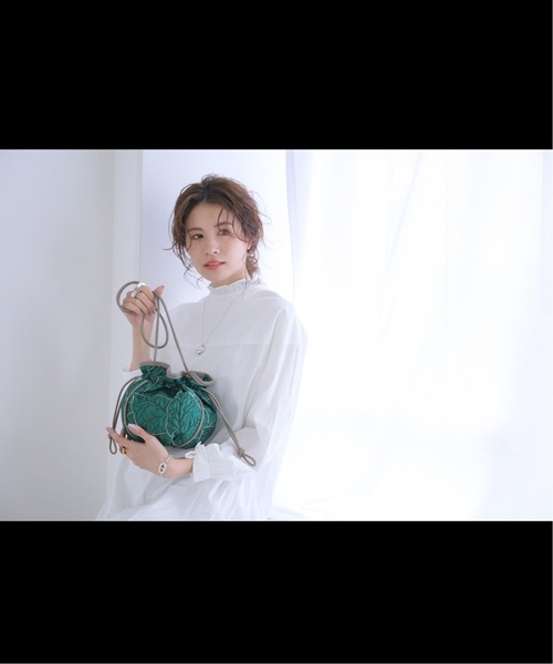 Simplicite（サンプリシテ）の「リーフジャガードドロストバッグ（ショルダーバッグ・レディース・ブルー系その他/グリーン/イエロー・FREE）」の19枚目の写真