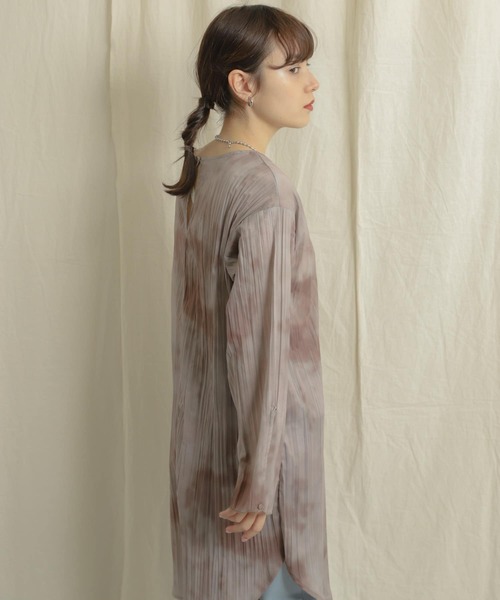 SENSE OF PLACE by URBAN RESEARCH（センスオブプレイスバイアーバンリサーチ）の「タイダイワッシャーチュニックブラウス（Tシャツ/カットソー・レディース・ライトベージュ/ブラウン・ONE）」の6枚目の写真
