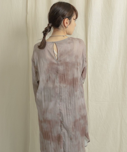 SENSE OF PLACE by URBAN RESEARCH（センスオブプレイスバイアーバンリサーチ）の「タイダイワッシャーチュニックブラウス（Tシャツ/カットソー・レディース・ライトベージュ/ブラウン・ONE）」の7枚目の写真