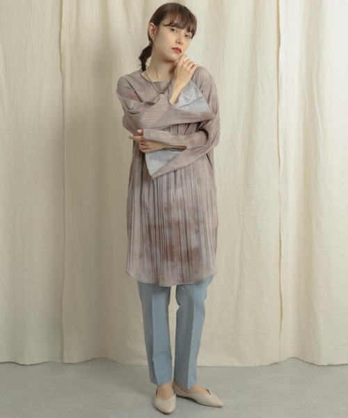 SENSE OF PLACE by URBAN RESEARCH（センスオブプレイスバイアーバンリサーチ）の「タイダイワッシャーチュニックブラウス（Tシャツ/カットソー・レディース・ライトベージュ/ブラウン・ONE）」の9枚目の写真