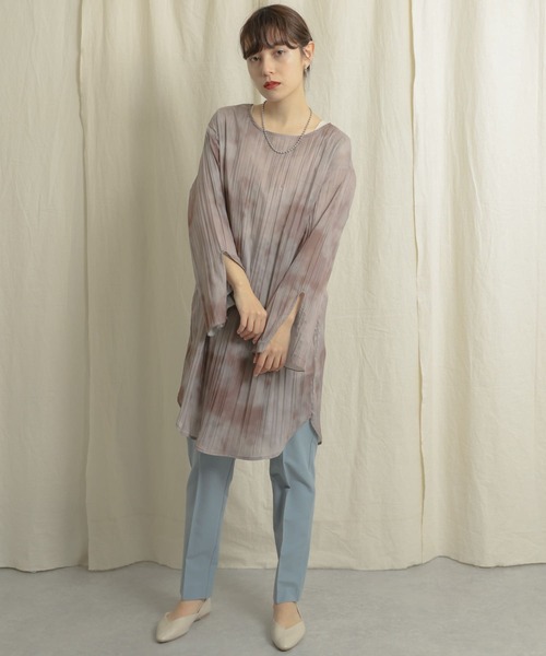 SENSE OF PLACE by URBAN RESEARCH（センスオブプレイスバイアーバンリサーチ）の「タイダイワッシャーチュニックブラウス（Tシャツ/カットソー・レディース・ライトベージュ/ブラウン・ONE）」の11枚目の写真