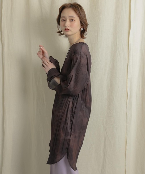 SENSE OF PLACE by URBAN RESEARCH（センスオブプレイスバイアーバンリサーチ）の「タイダイワッシャーチュニックブラウス（Tシャツ/カットソー・レディース・ライトベージュ/ブラウン・ONE）」の15枚目の写真