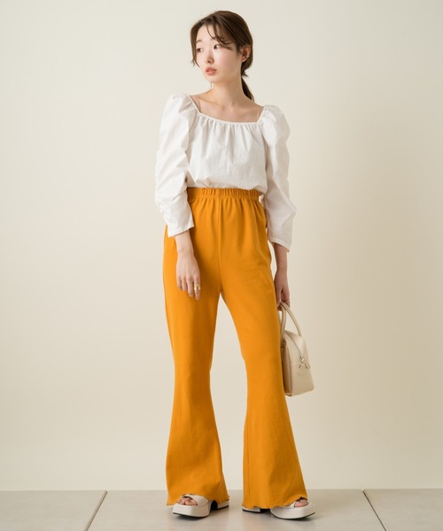 Kastane（カスタネ）の「メロウフレアパンツ（その他パンツ・レディース・サックスブルー/オレンジ/アイボリー・1/2）」の5枚目の写真