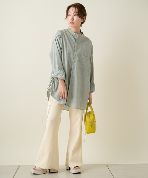 Kastane（カスタネ）の「メロウフレアパンツ（その他パンツ・レディース・サックスブルー/オレンジ/アイボリー・1/2）」の9枚目の写真