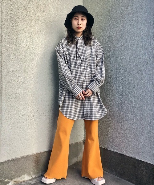 Kastane（カスタネ）の「メロウフレアパンツ（その他パンツ・レディース・サックスブルー/オレンジ/アイボリー・1/2）」の20枚目の写真