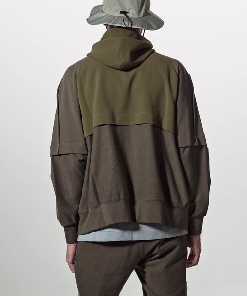C DIEM（カルペディエム）の「C DIEM(カルペディエム)フェイクレイヤードパーカー（パーカー・メンズ・ブラック/カーキ・S/M/L）」の12枚目の写真