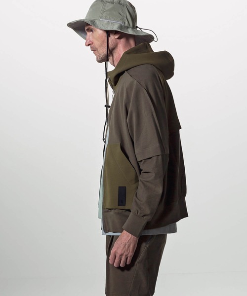 C DIEM（カルペディエム）の「C DIEM(カルペディエム)フェイクレイヤードパーカー（パーカー・メンズ・ブラック/カーキ・S/M/L）」の3枚目の写真