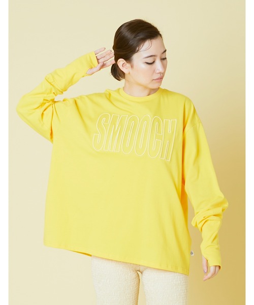 Little sunny bite（リトルサニーバイト）の「Smooch stitch long tee（Tシャツ/カットソー・レディース・ホワイト/ブラック/イエロー/パープル・FREE）」の4枚目の写真